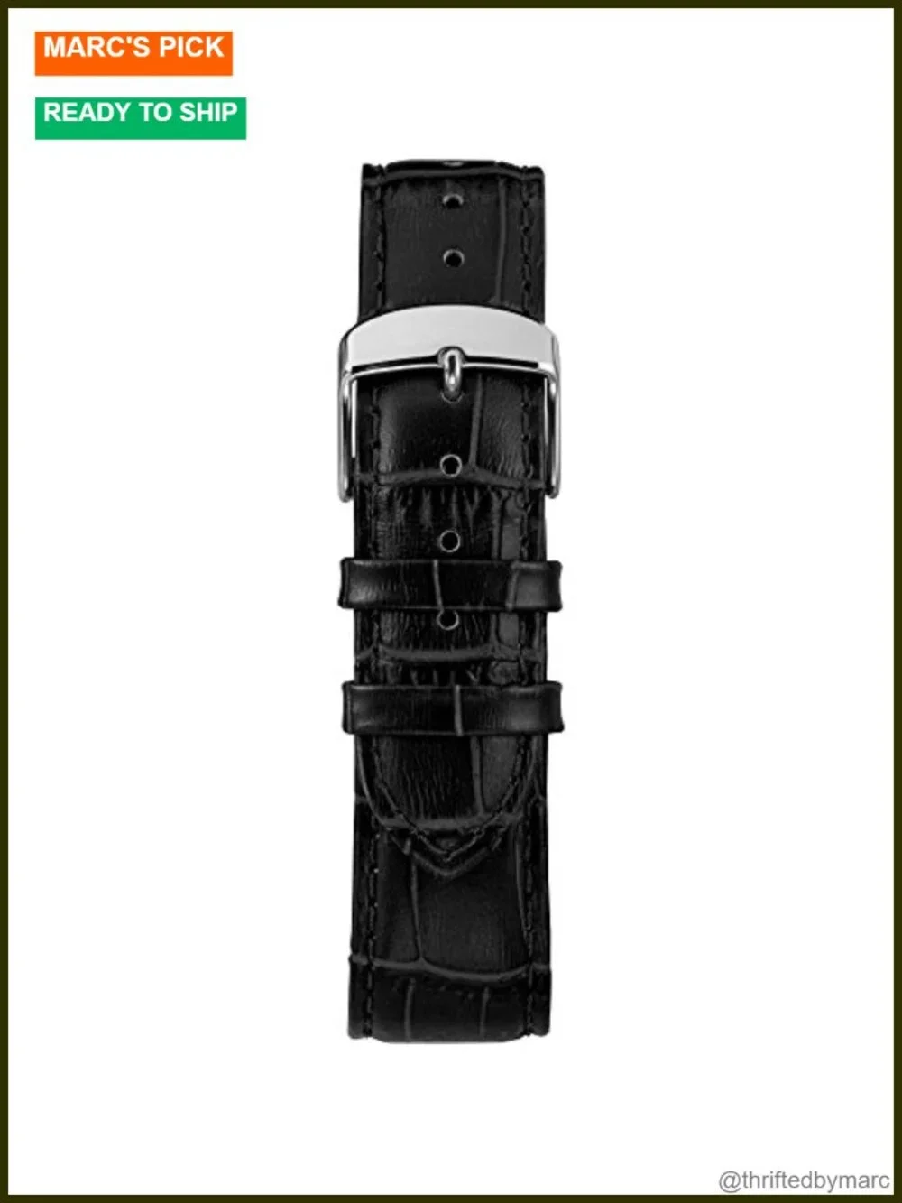 39mm Analog Quartz Wrist Watch with Genuine Leather Strap